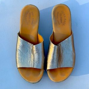 Silver Leather Wedges